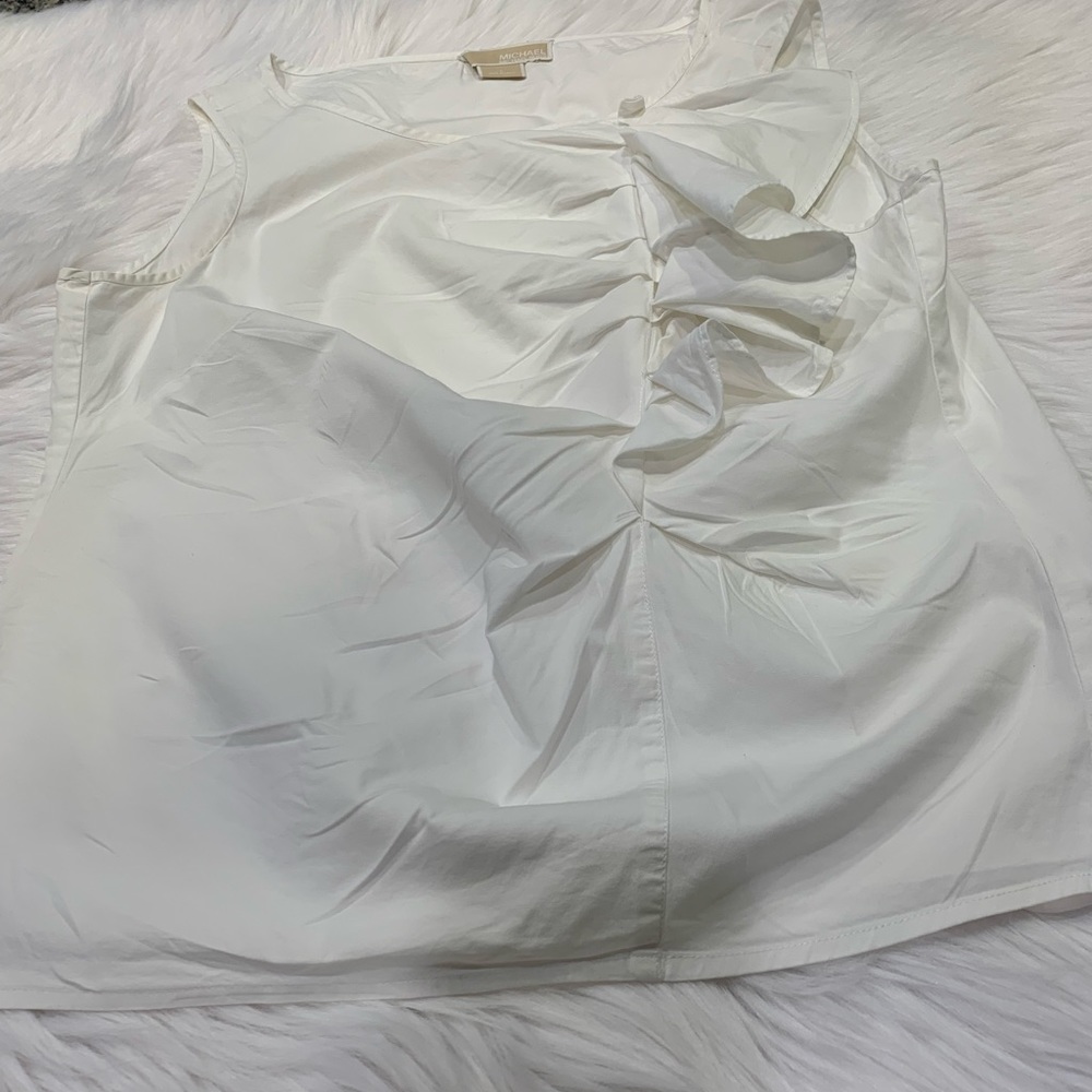 Michael Kors White Ruffle Blouse